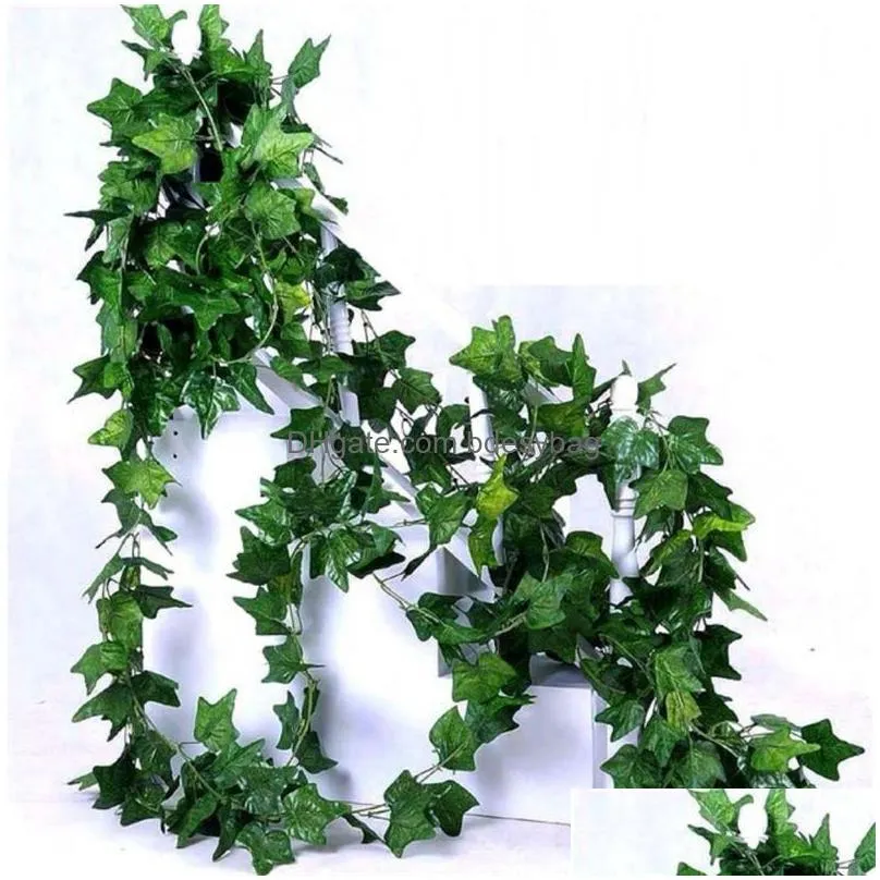 decorative flowers wreaths flowers leaves 2m artificial green grape leaf other boston ivy vines decorated fake flower cane wholesale hh08 40