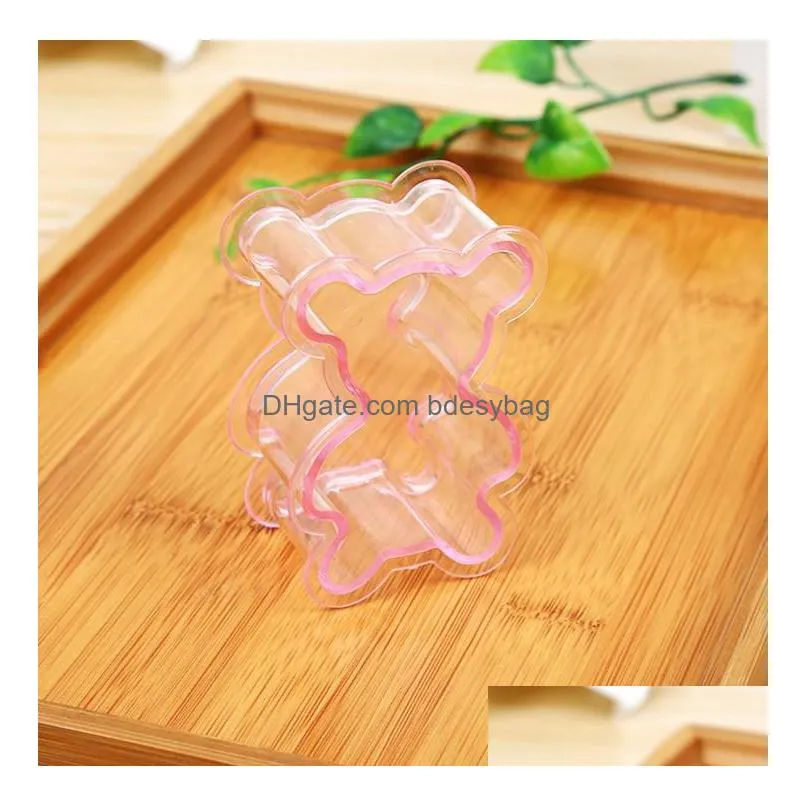 gift wrap 6 pcs bear pvc clear transparent candy box gifts birthday wedding favor holder chocolate boxes event sweet bags1