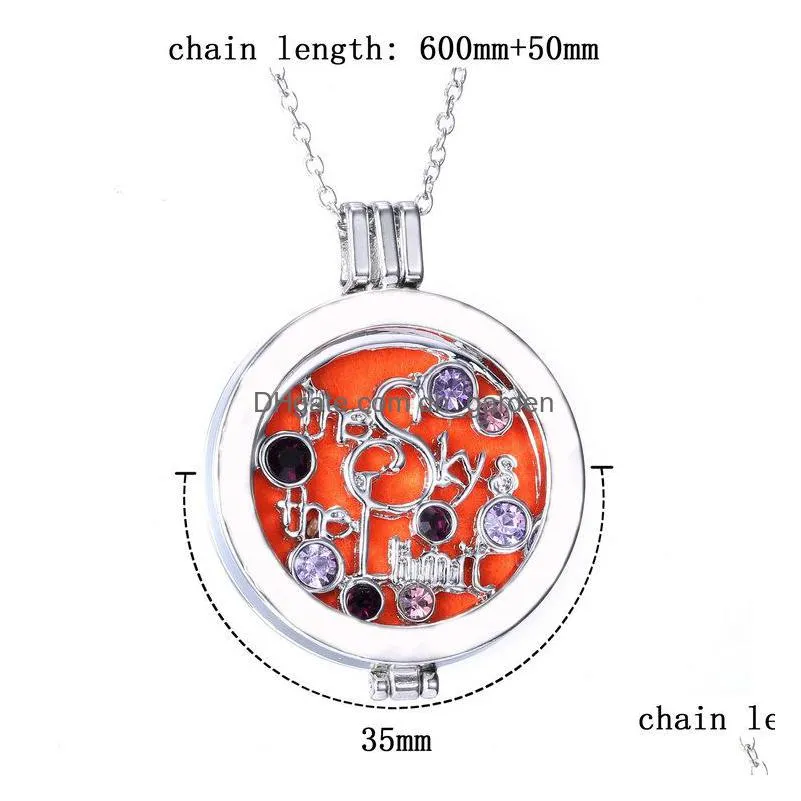 high quality aromatherapy opening floating lockets pendant necklace diamondencrusted  oil diffuser necklace for women