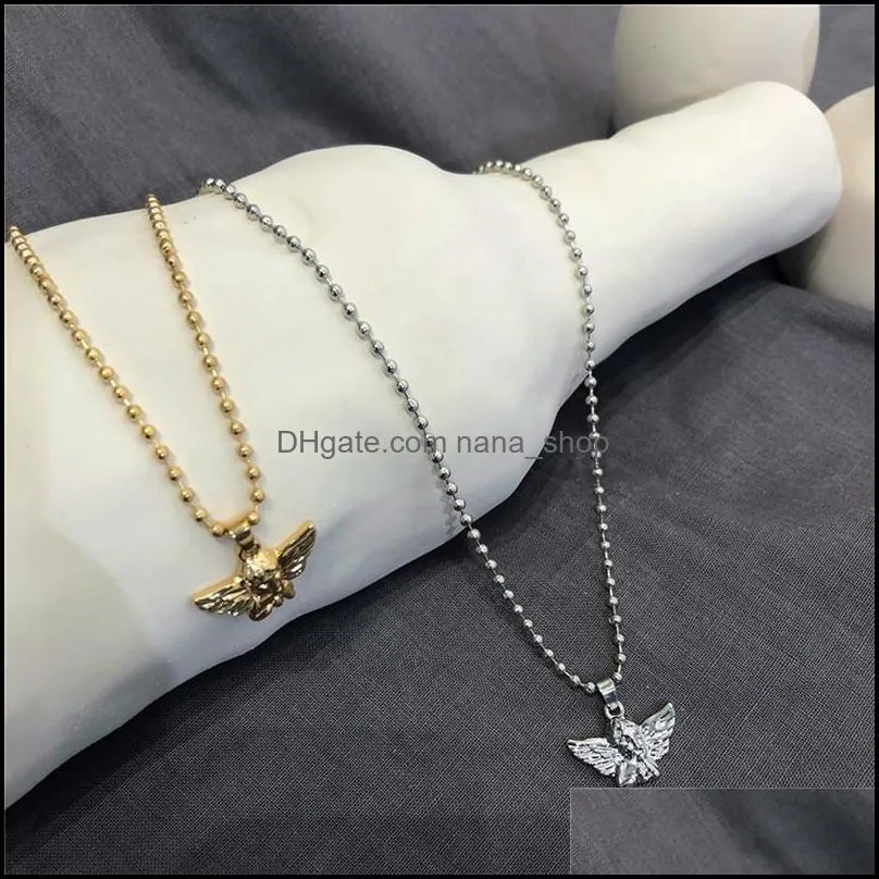  fashion angel pendant choker necklace ecofriendly material alloy beads bohemain chian necklace women girl jewelry