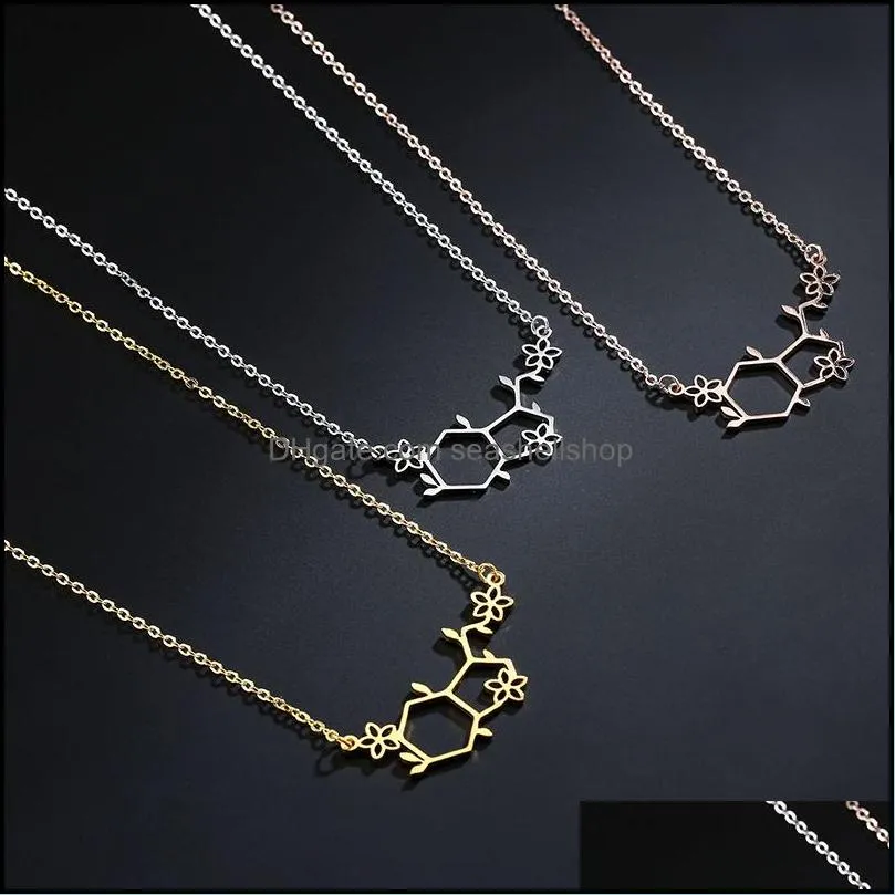 street molecule necklaces stainless steel necklace fashion women pendant graduation gifts