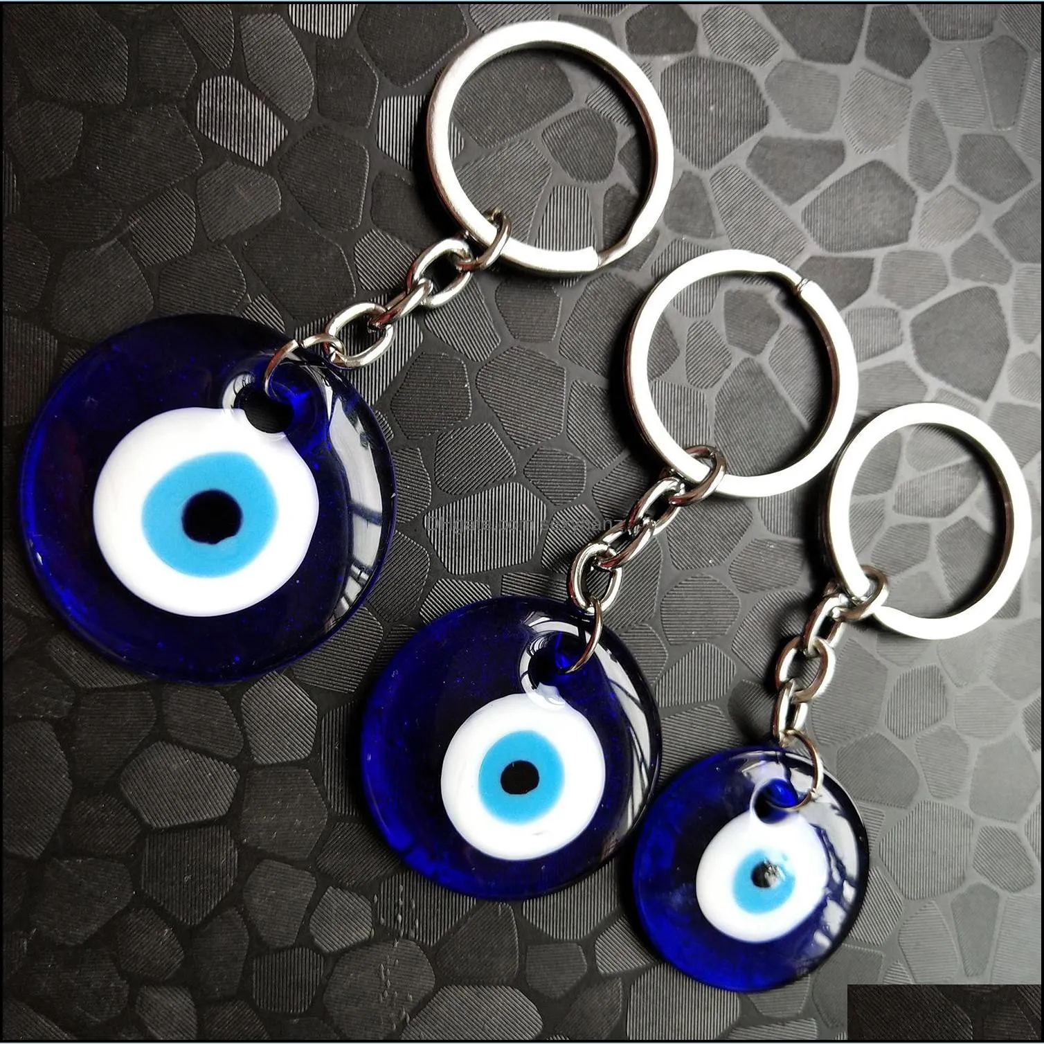 fashion lucky turkish greek blue eye keychain charm pendant gift fit jewelry diy car key chains ring holder accessories