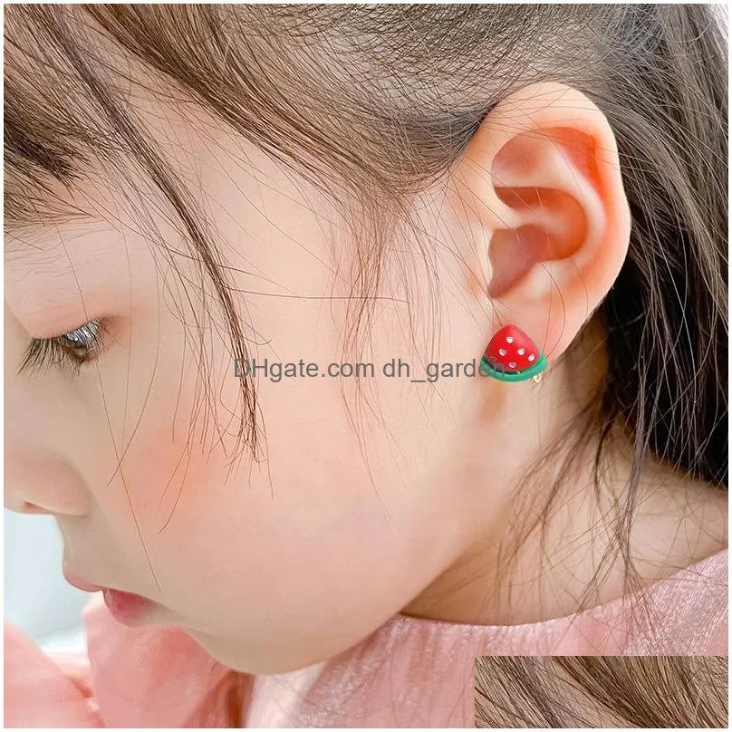 clipon screw back resin flower animal fruit clip earrings for girls children student ear jewelry women pins earring holeless
