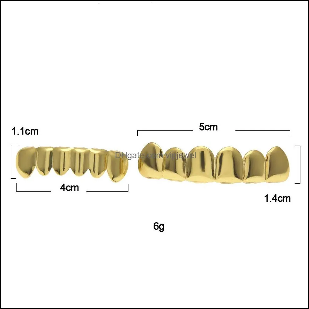 hip hop body jewelry 6 tooth grillz gold filled top bottom teeth fang grillz set for women men s halloween christmas party vampire