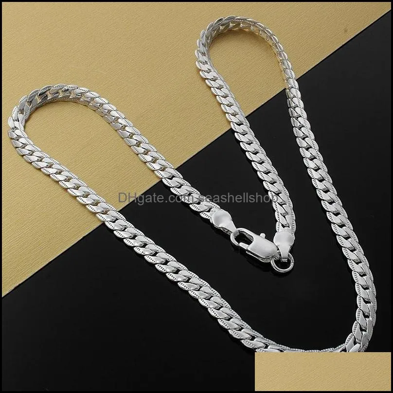 classic women men 1830 inch silver gold chain necklace long metal 5mm snake chains