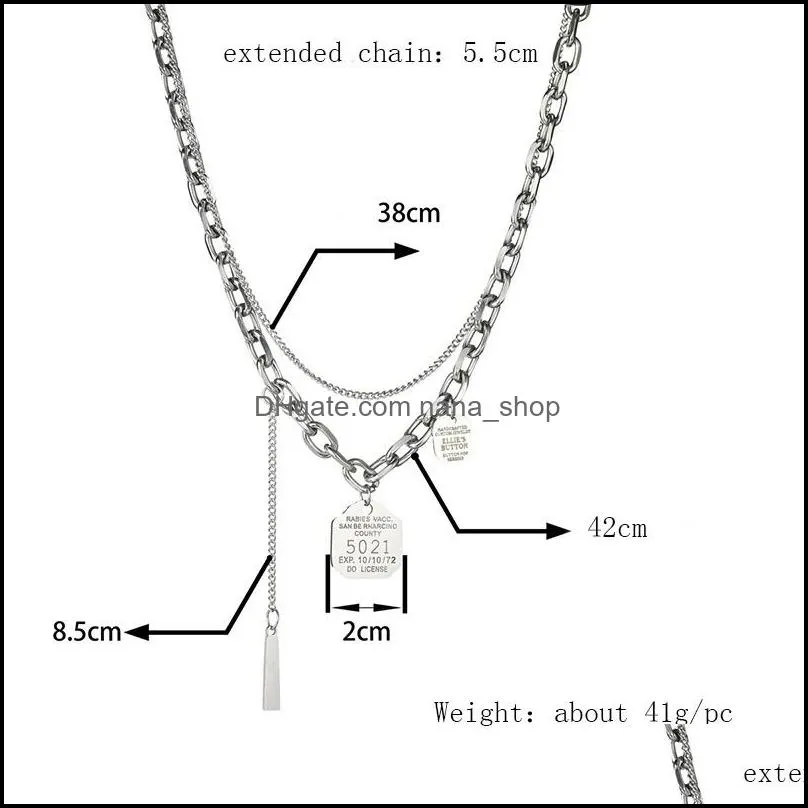 titanium steel doublelayer pendant necklaces for female ins jewelry 2021 trend simple design luxury clavicle chain fashion gifts