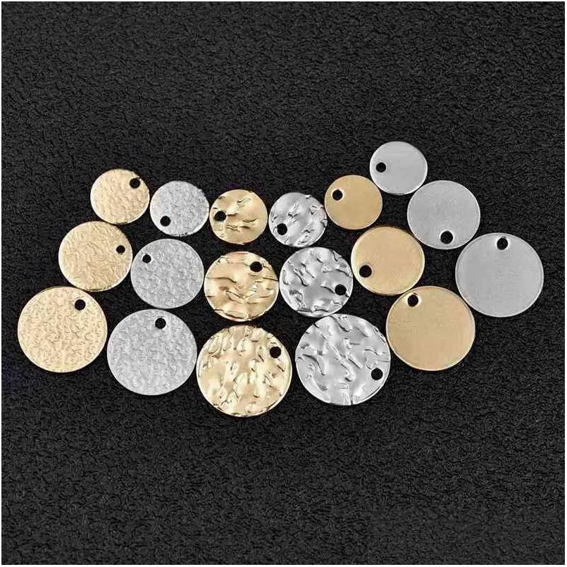 20pcs/lot stainless steel pendants embossing charm diy earrings bracelet for jewelry making accessories