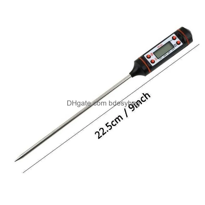 thermometers cooking food probe bbq digital thermometer stainless steel household food meat thermometer probe with 4 buttons kitchen tool