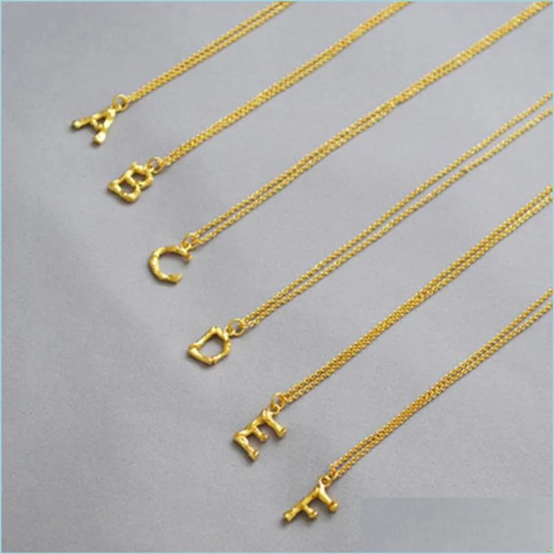genuine copper 26 letters choker az english letter pendant necklace gold color 1cm 1.5cm pendants necklaces jewelry good choice gift