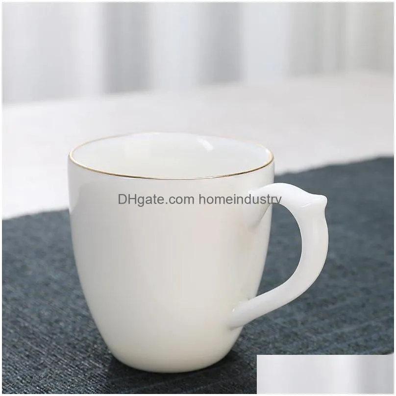 mugs white porcelain mug beer office single teacup ceramic household customizable