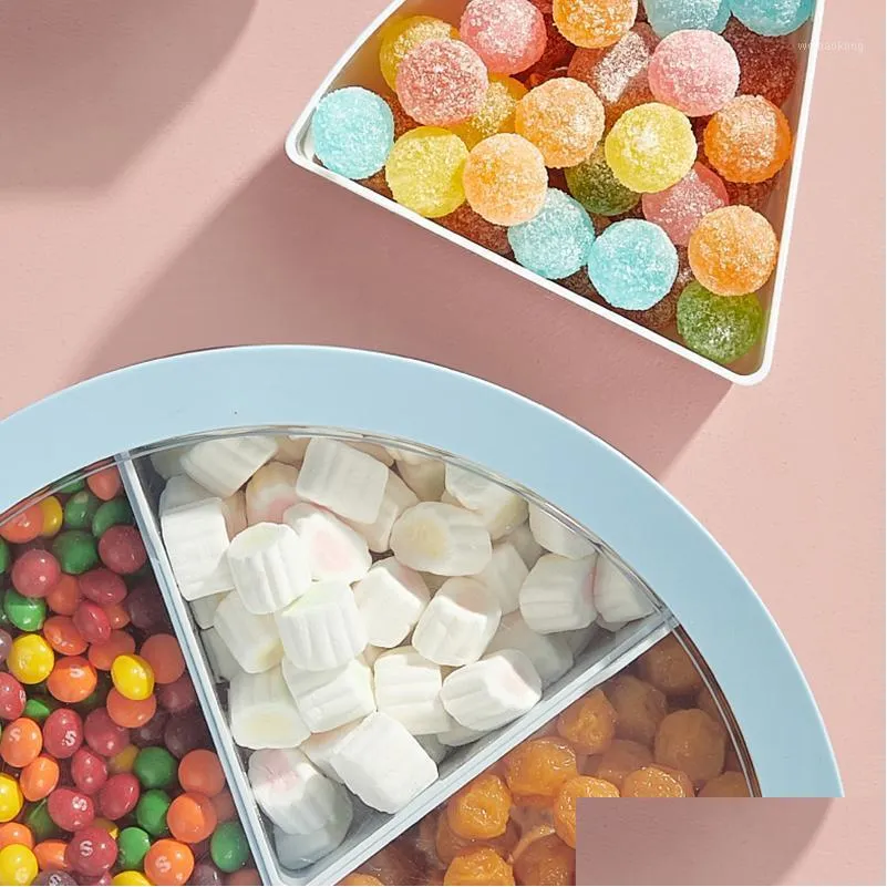 storage bottles jars nordic style circular transparent cover tray dried fruit five grid sealed housing candy box decoration