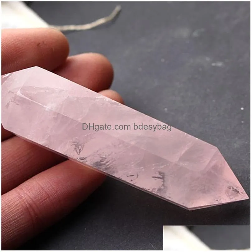 arts and crafts 22.5inch wholesale 100 natural rose crystal crafts point quartz points reiki healing cure chakra spirit energy stones 466