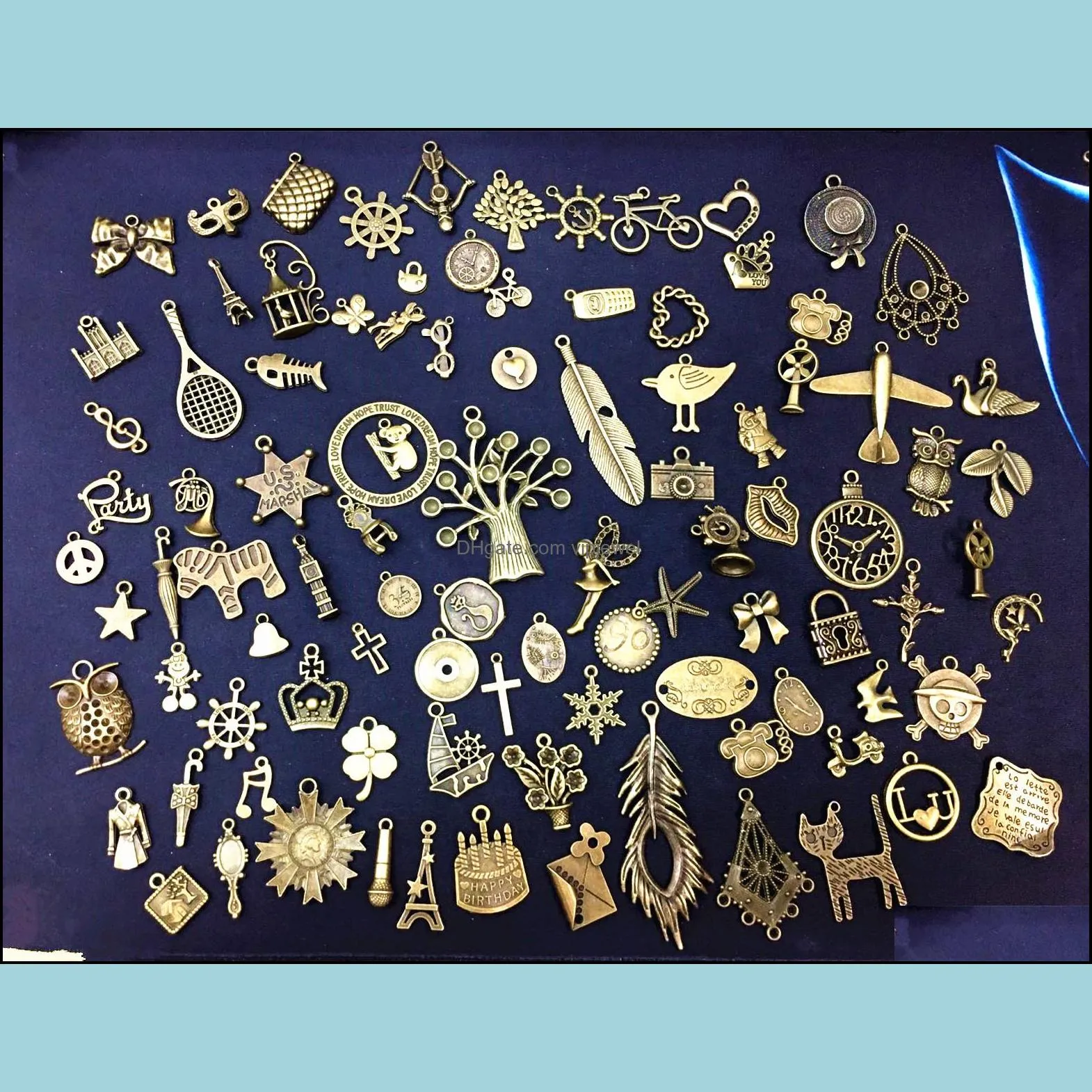 diy handmade materials antique small accessories wholesale 96 models mix jewelry necklace bracelet pendants support fba drop 