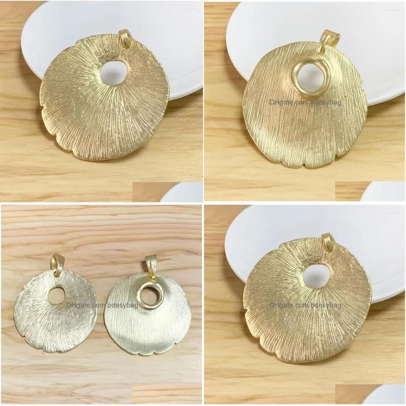 pendant necklaces 1 piece magold color large open irregular round charm for necklace jewellery making accessories