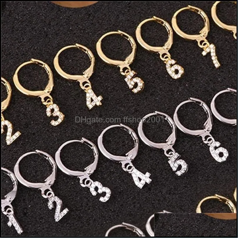 europe and america sale allergic cz 09 number hoop earrings for women men 3741 q2