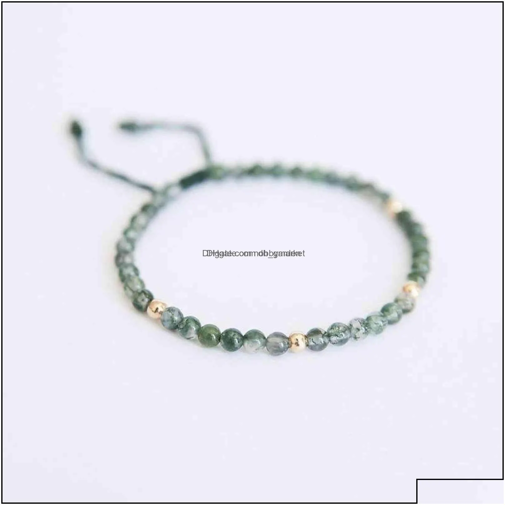 charm bracelets jewelry hand woven natural aquatic agate korean female student bracelet 14k gold wrapped rope drop delivery 2021 p7x