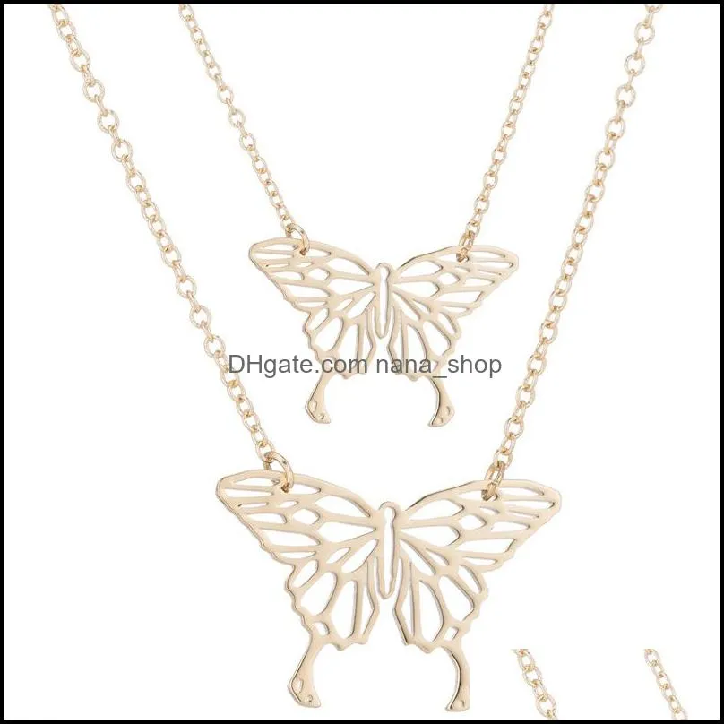 stainless steel butterfly necklaces fashion european animal pendant necklace clavicle chain jewelry holiday gifts wholesale