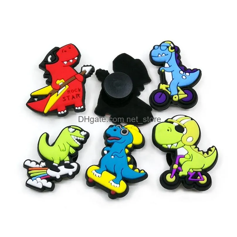 dinosaur croc charms fashion love shoe accessories for decorations charms pvc soft shoes charm ornaments buckles as party gift