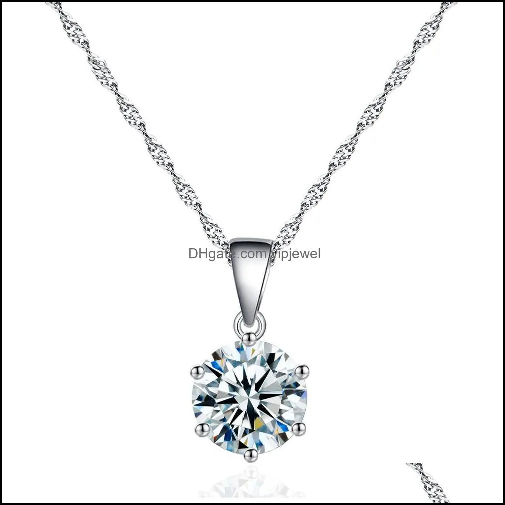 luxury 8mm cubic zirconia jewelry set silver plated cz diamond pendant necklace stud earrings rings sets for women fashion jewelry