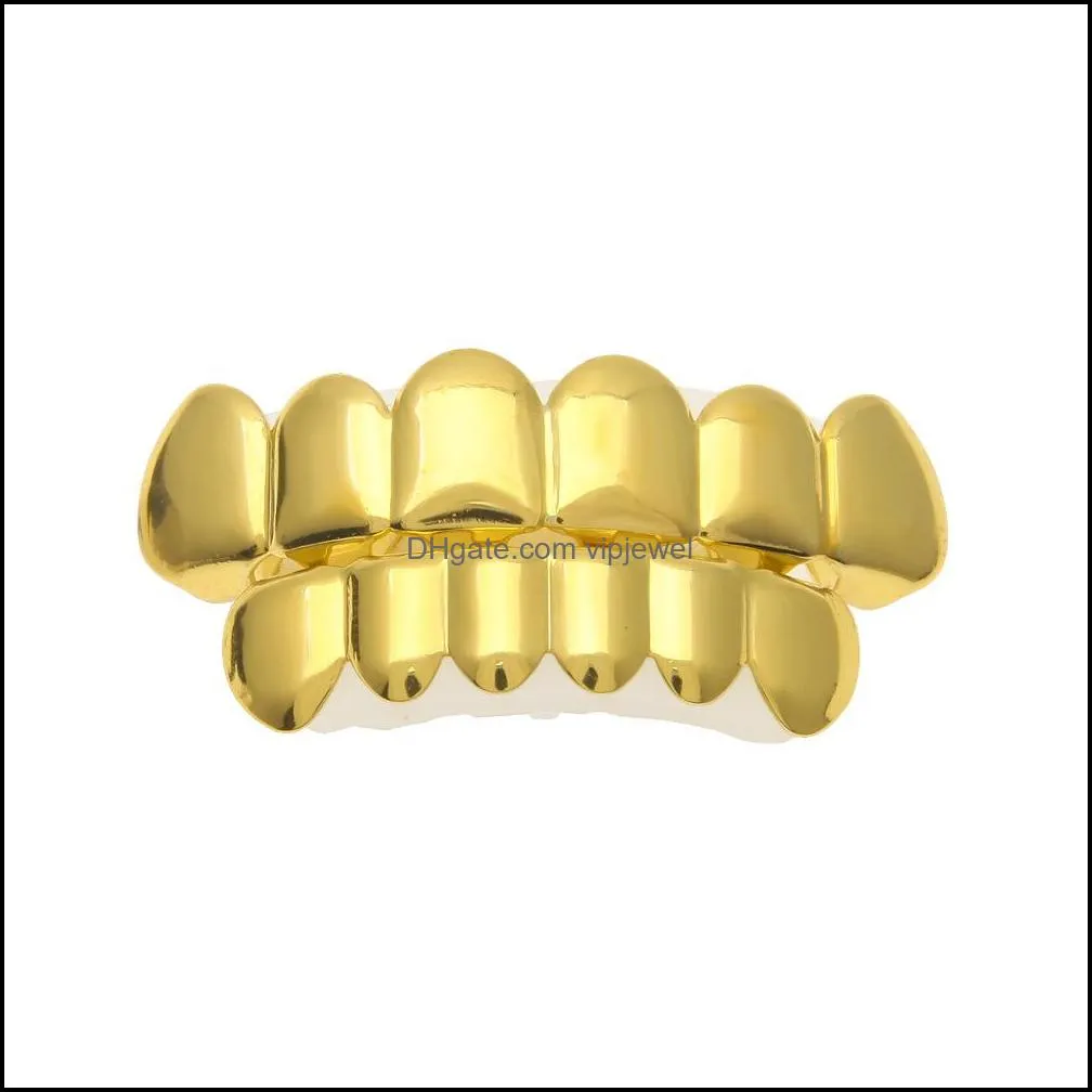 hip hop body jewelry 6 tooth grillz gold filled top bottom teeth fang grillz set for women men s halloween christmas party vampire