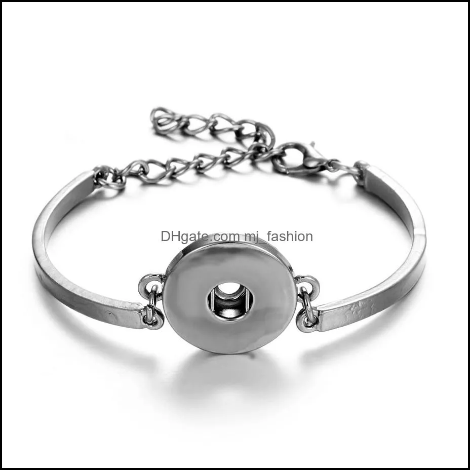 18mm snap button charm bracelet bangle silver gold chain snaps buttons bracelets jewelry for women men