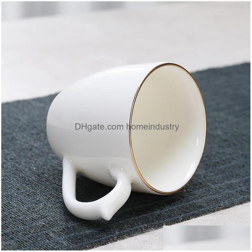 mugs white porcelain mug beer office single teacup ceramic household customizable