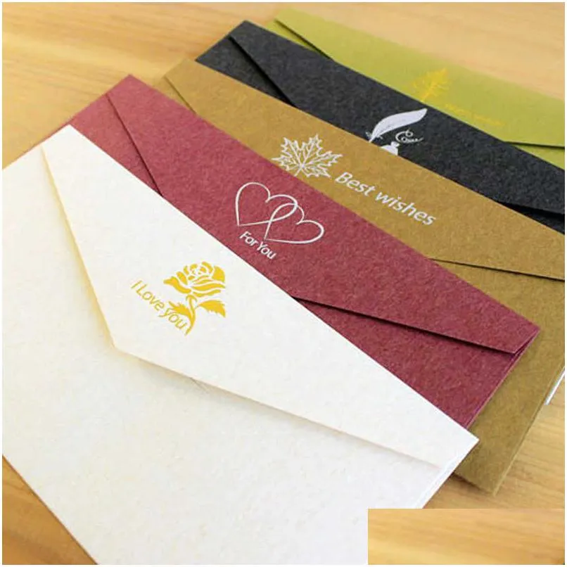 packaging bags vintage bronzing invitations cards envelope kraft paper business invitation card envelopes wedding party invites customizable dbc