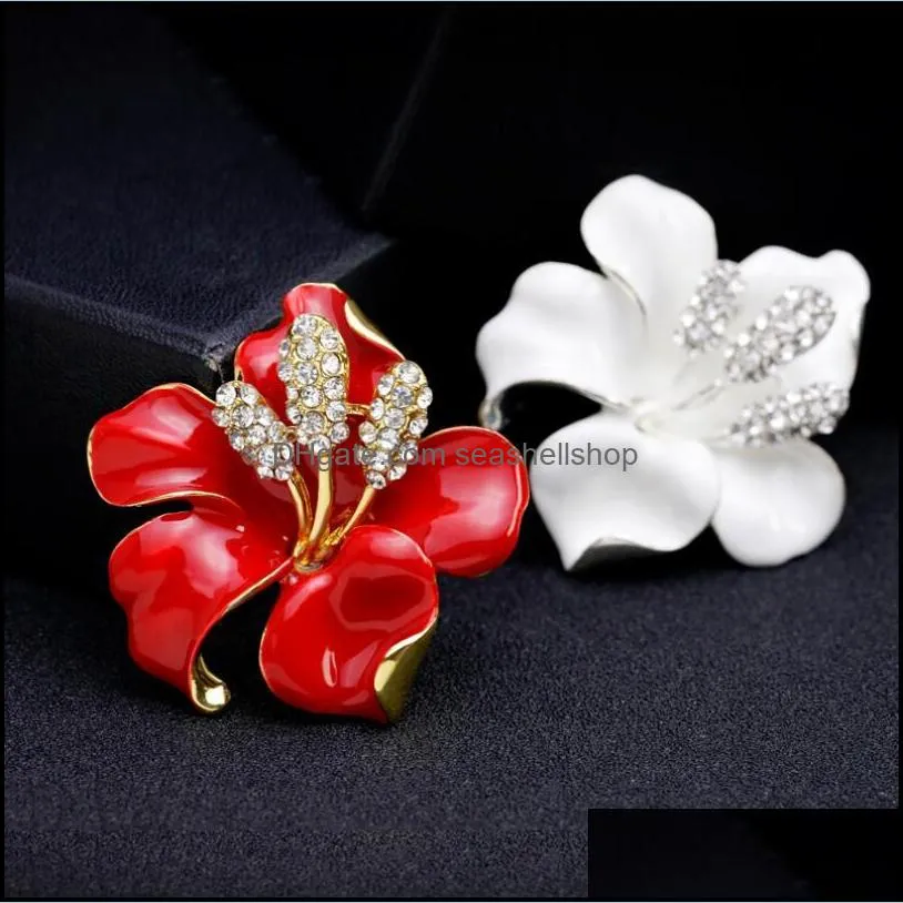 rhinestone rose flower brooches women sparkling bridal wedding pin flowers party brooch pins gifts