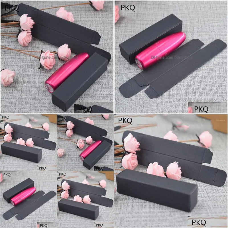 gift wrap 50pcs black kraft paper box small lipstick packaging boxes mini storage blank present 2.5x2.5x8.5cm1