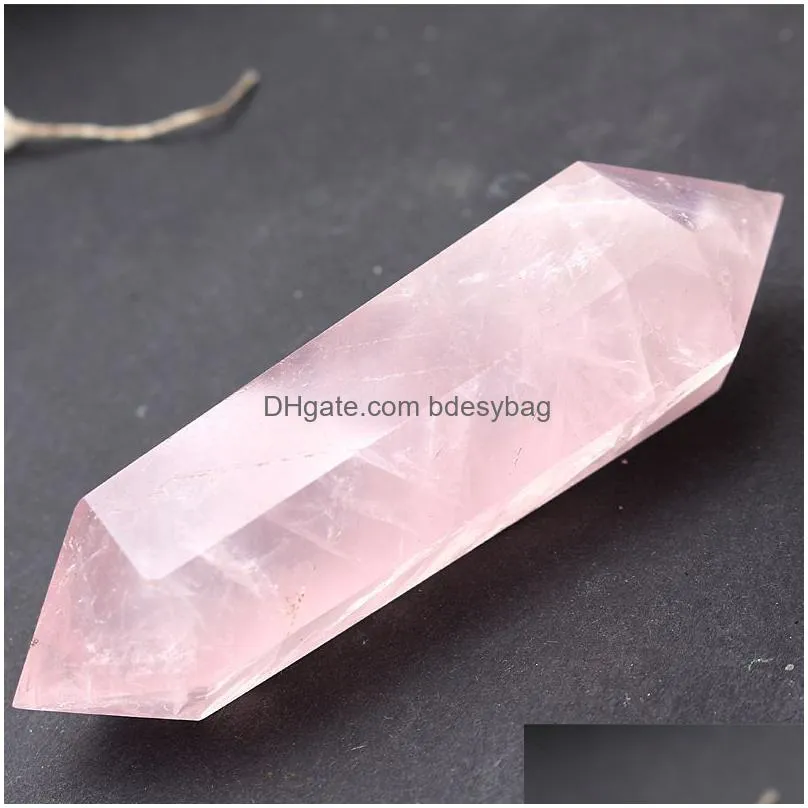 arts and crafts 22.5inch wholesale 100 natural rose crystal crafts point quartz points reiki healing cure chakra spirit energy stones 466