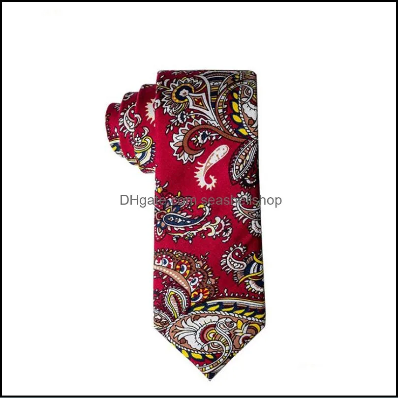 casual floral print neck tie for men skinny cotton wedding mens neckties classic suits fashion accessories