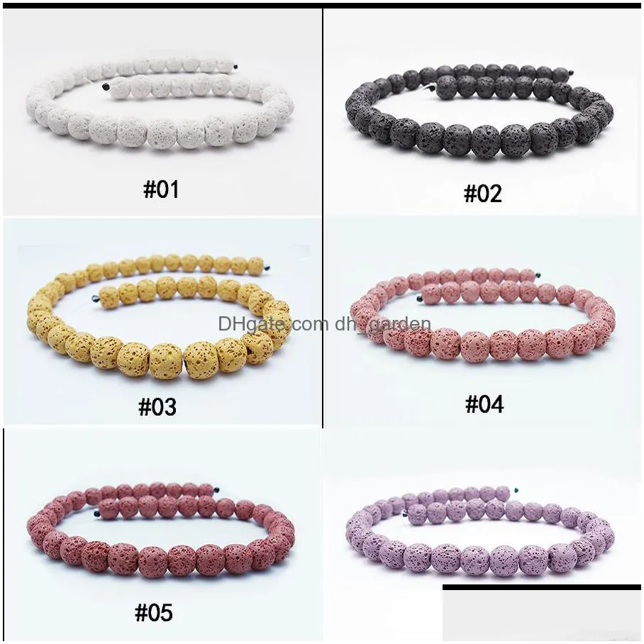 13color lava rock loose hole beads 6 8 10 12 14 mm essential oil diffuser natural stone for bracelet necklace diy jewelry making