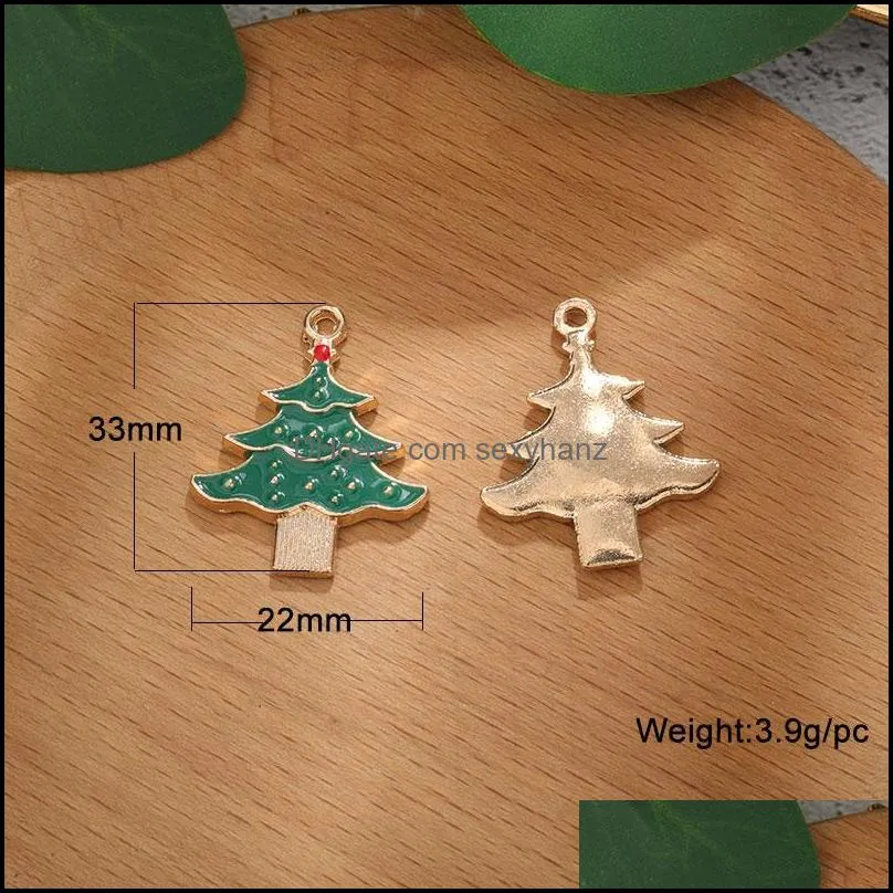 enamel christmas tree santa claus charms for diy making pendants necklaces earrings bracelets handmade jewelry finding