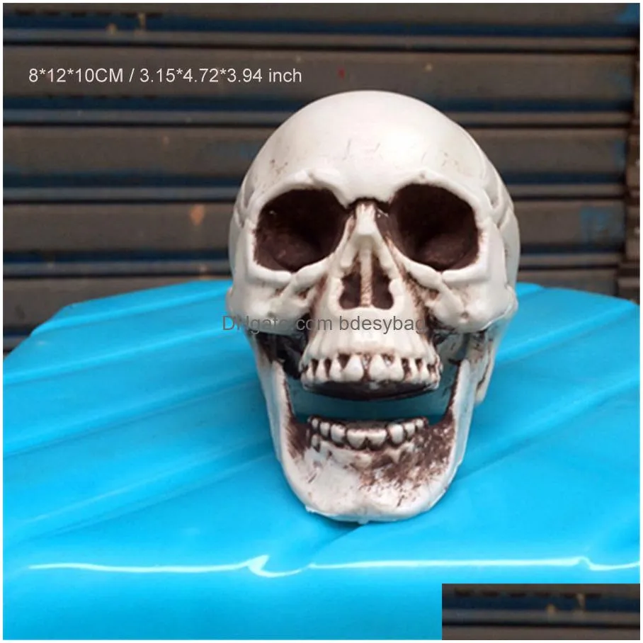 other festive party supplies halloween skull prop scary simulation plastic skull decor skull skeleton props for party haunted house roombreak bar