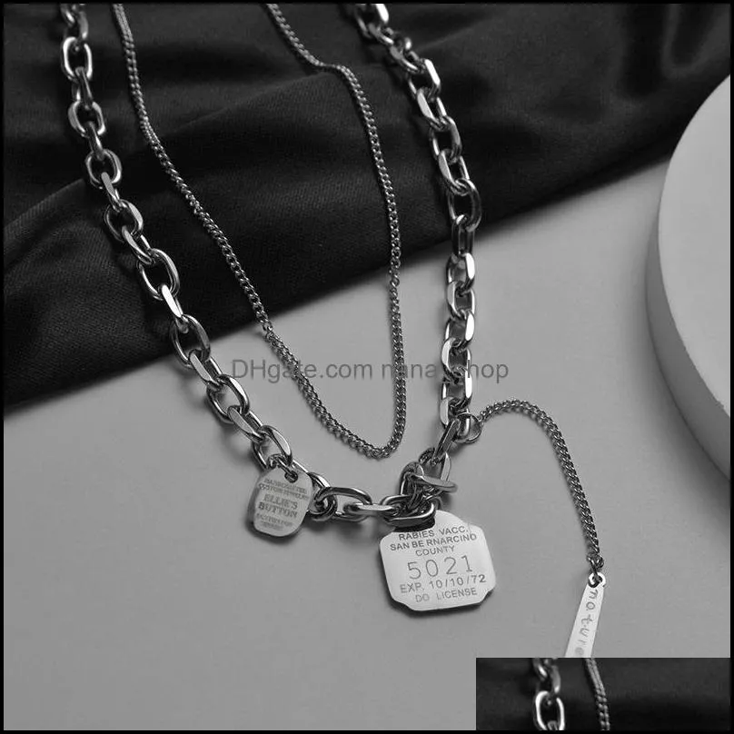 titanium steel doublelayer pendant necklaces for female ins jewelry 2021 trend simple design luxury clavicle chain fashion gifts