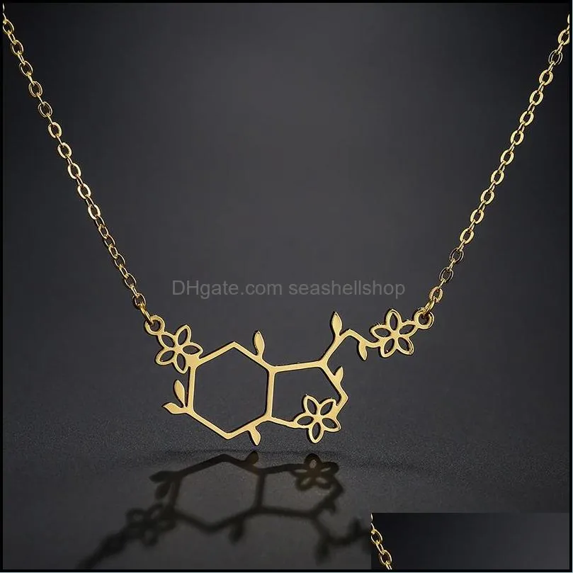 street molecule necklaces stainless steel necklace fashion women pendant graduation gifts