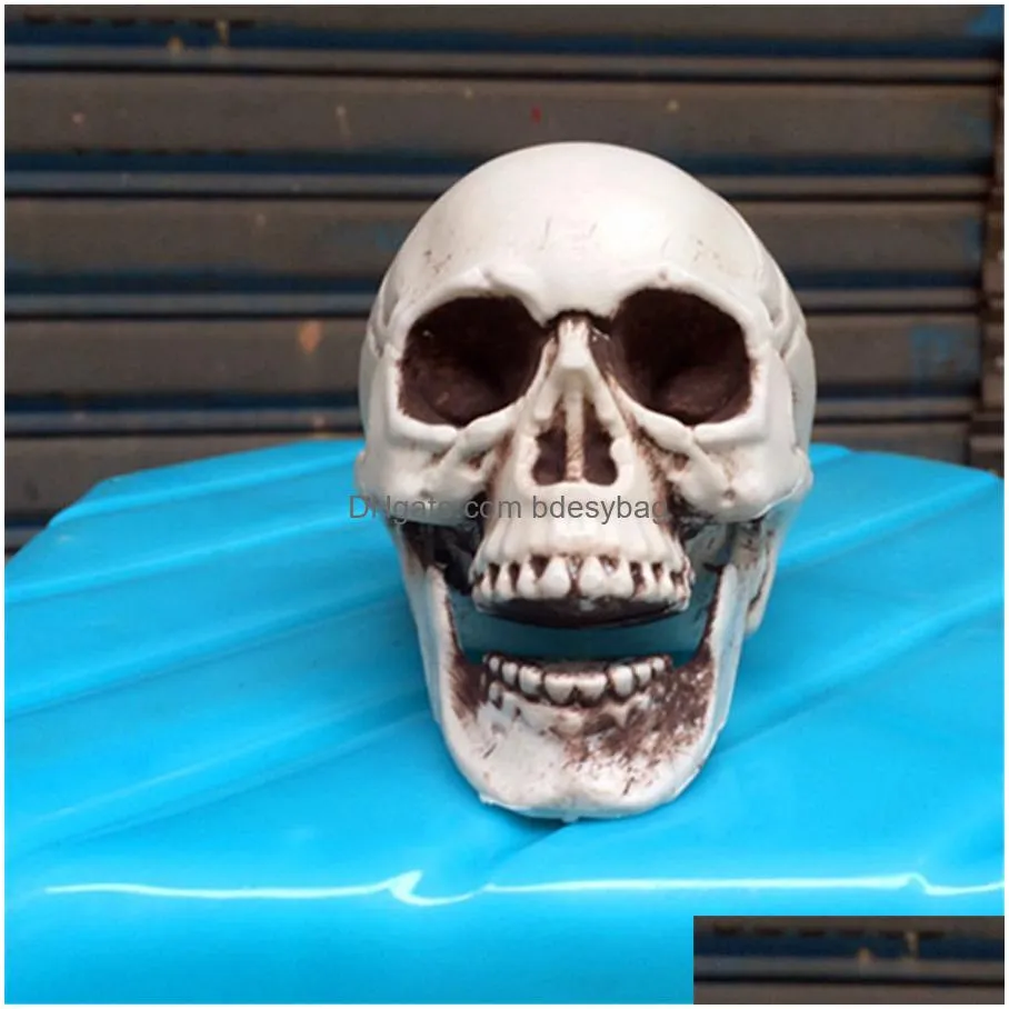 other festive party supplies halloween skull prop scary simulation plastic skull decor skull skeleton props for party haunted house roombreak bar