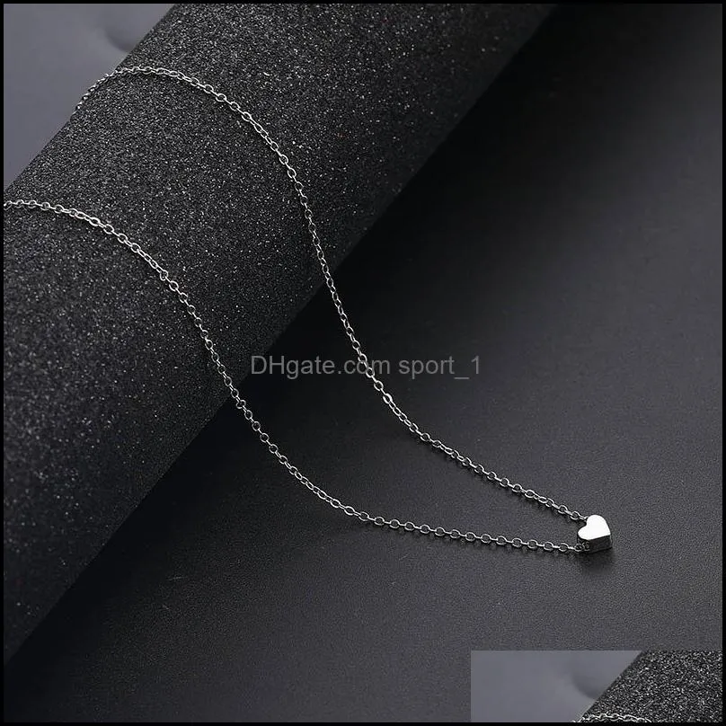  arrival little heart pendant clavicle chain necklace for women gold silver fashion beach necklace party wedding jewelry gift 2020