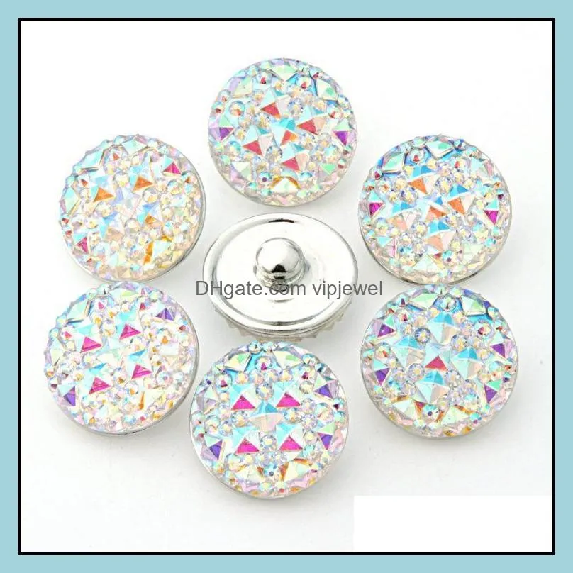  wholesale 18mm ginger snaps 7 colors round resin snap on jewelry fit snaps buttons charm bracelet interchangeable diy jewelry