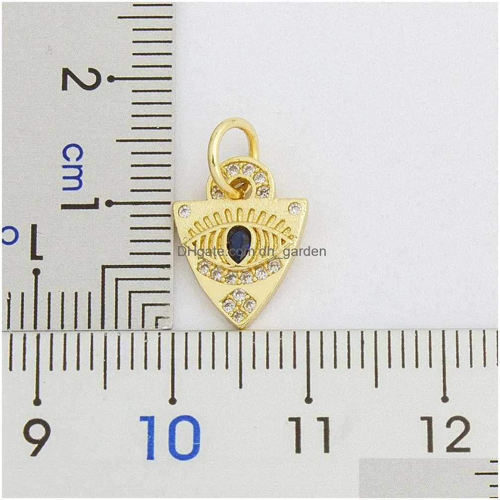 2020 diy hand make evil eyes cubic zirconia crystal small charms pendants for women gold necklace earrings jewelry accessories