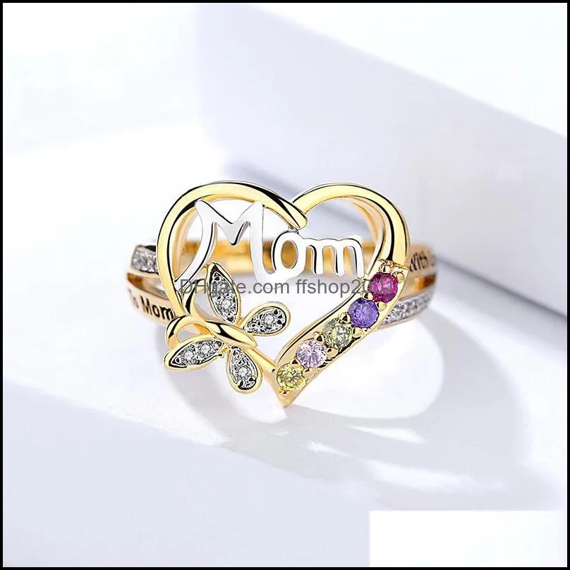 jewelry loving stones ring mothers day gift mom rings female 3668 q2