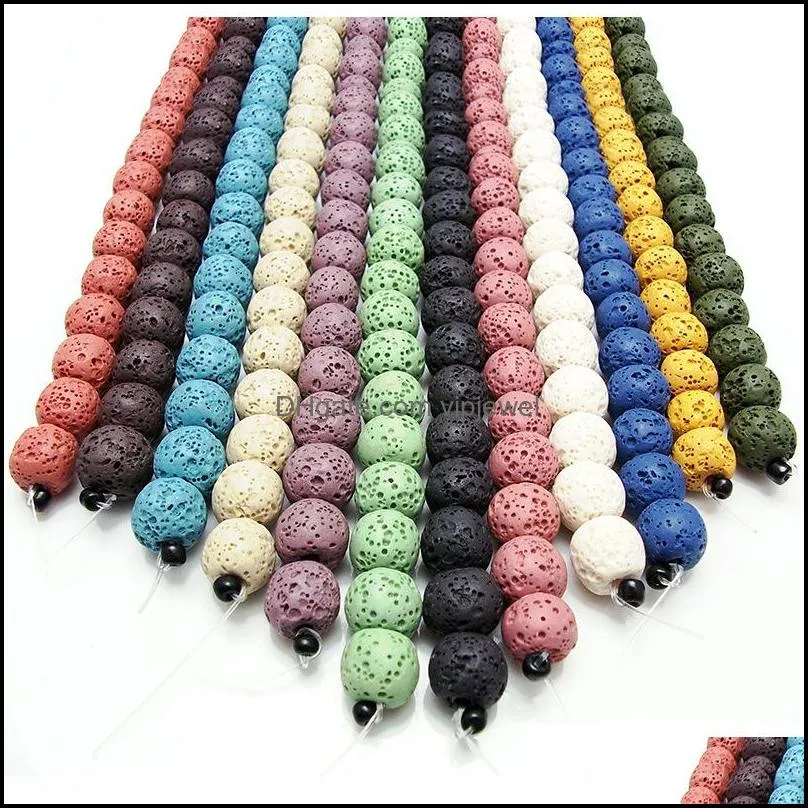 high quality lava beads natural stone 6mm volcanic rock loose bead jewelry bracelet necklace jewelry making diy unique bead bracelet