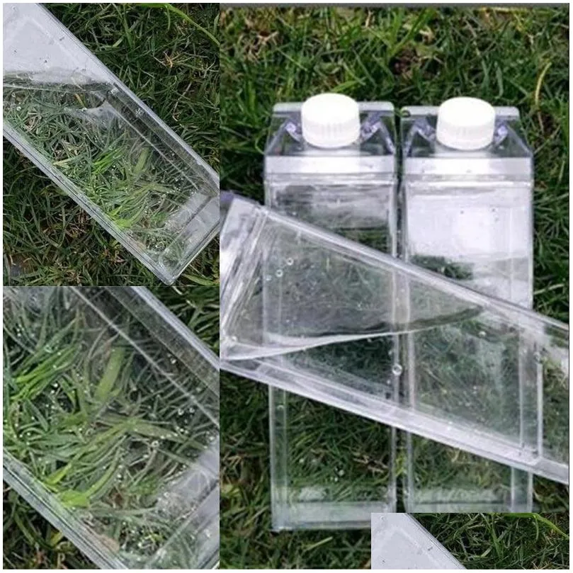 water bottles milk carton water bottle 500ml transparent square high capacity cup plastic coffee drink mug originality 5 8js f2