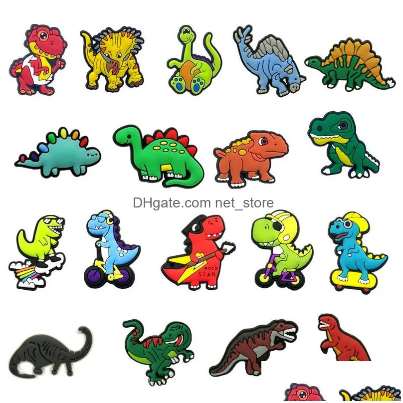 dinosaur croc charms fashion love shoe accessories for decorations charms pvc soft shoes charm ornaments buckles as party gift