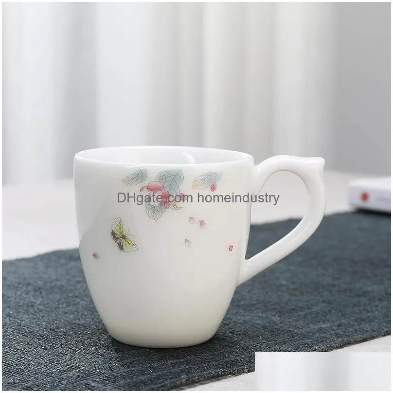 mugs white porcelain mug beer office single teacup ceramic household customizable