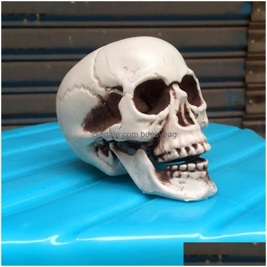 other festive party supplies halloween skull prop scary simulation plastic skull decor skull skeleton props for party haunted house roombreak bar