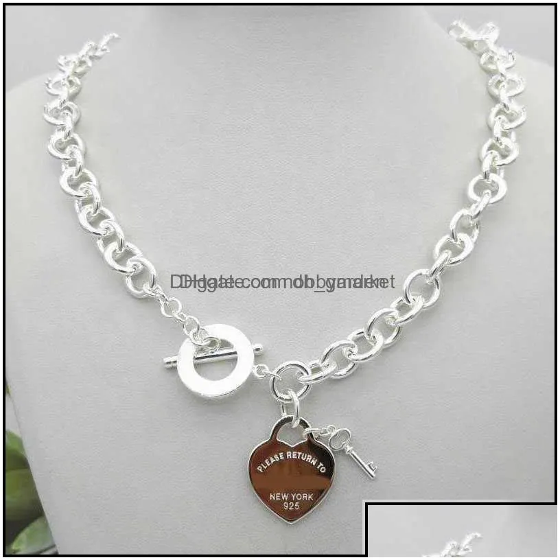 pendant necklaces pendants jewelry design womens sier tf style necklace chain s925 sterling key heart love egg brand charm nec h0918