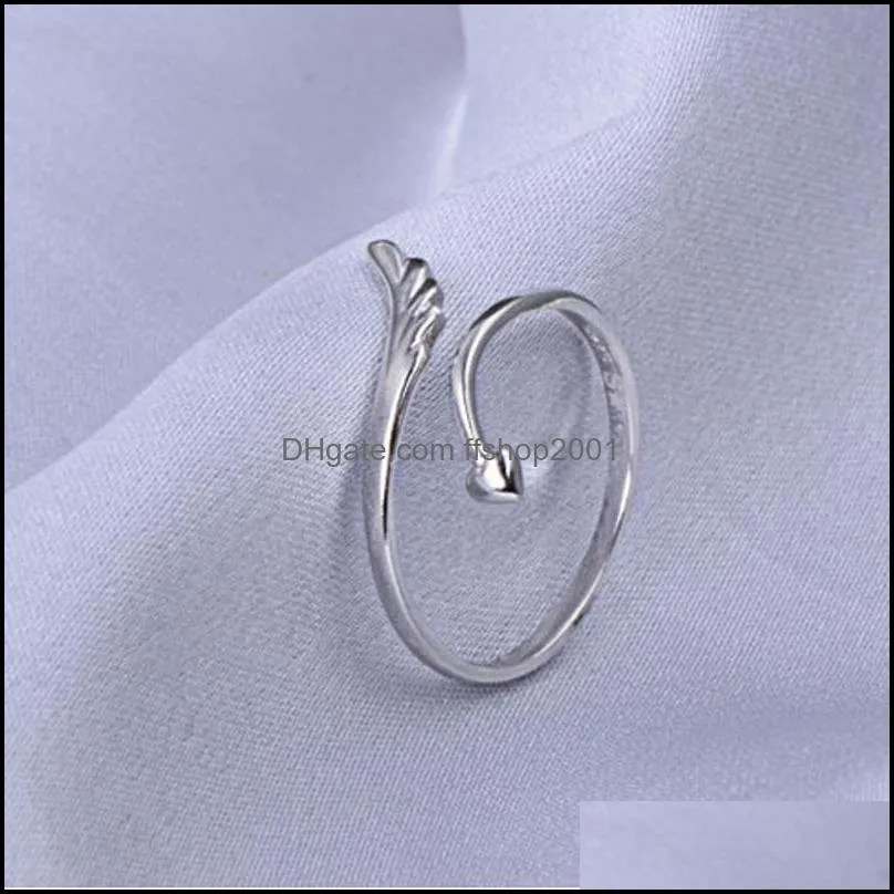 wedding rings fashion exquisite adjustable 3 color ring angel wing heart finger jewelry for women gifts to love 3511 q2