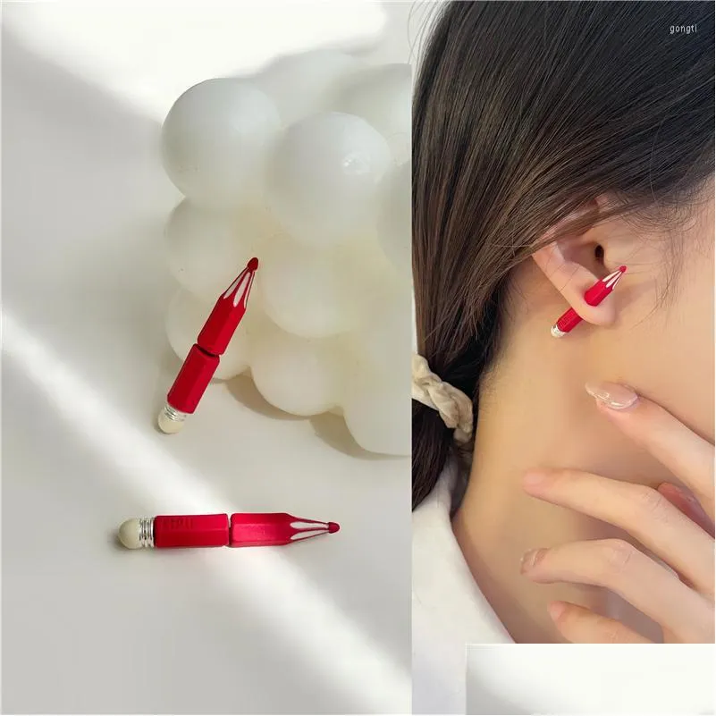 dangle chandelier timlee e238 cute red pencil alloy earrings accessories wholesaledangle