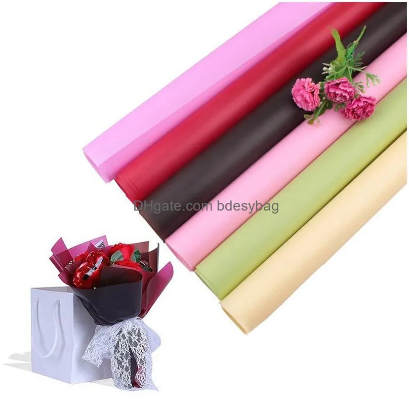 gift wrap florist wrapping paper 20pcs/lot 60x60cm wedding valentine flower bouquet waterproof gift wrap supplies